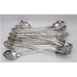 NEW 15" STAINLESS SLOTTED SPOONS - LOT OF 12