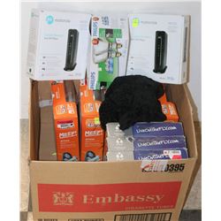 LARGE BOX OF ITEMS INCLUDING TEST PREP KITS,