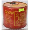 Image 1 : VINTAGE GSW PORTABLE METAL GAS CAN