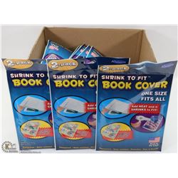 LOT OF 25 NEW PACKS OF SHRINK TO FIT BOOK COVERS