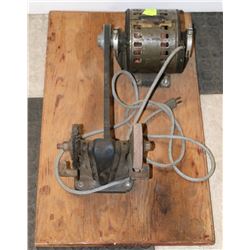 BENCH GRINDER WITH TOOL-REST MOUNTED ON BOARD
