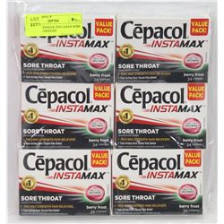 LOT OF 6 CEPACOL INSTAMAX SORE THROAT LOZENGES