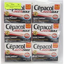 LOT OF 6 CEPACOL INSTAMAX SORE THROAT LOZENGES