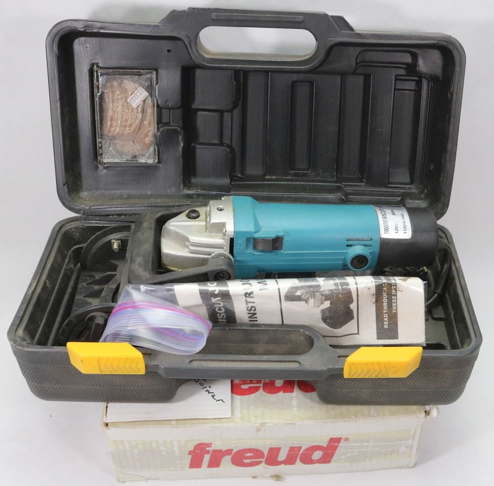 CARPENTERS ELECTRIC BISCUIT JOINER, AND BOX OF