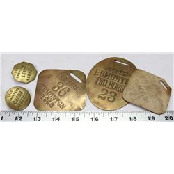 LOT OF 3 VINTAGE HORSE TAXI TAGS (YEARS 1944, 1946