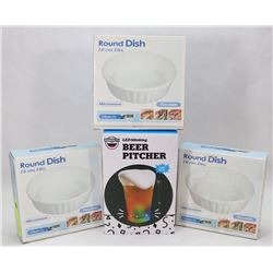 LOT OF 3 NEW 16CM ROUND DISHES SOLD WITH NEW LED