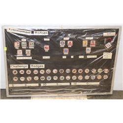 SCOUTS CANADA ACHIEVEMENT BADGES IN FRAMED DISPLAY