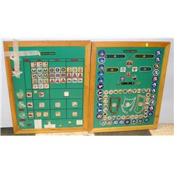 TWO FRAMED DISPLAYS OF SCOUTS CANADA BADGES