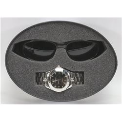 LAWRENCE BRAND WATCH AND SUNGLASSES SET
