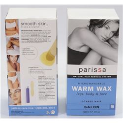 TWO BOXES OF PARISSA WARM WAX COARSE HAIR
