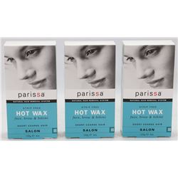 THREE BOXES OF PARISSA STRIP FREE HOT WAX
