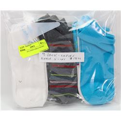 9 PACK OF LADIES ANKLE SOCKS
