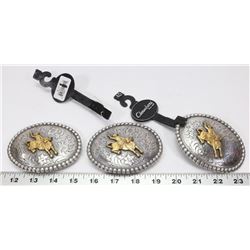 3 NEW RODEO THEMED METAL BELT BUCKLES