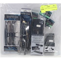 BAG W/9 NEW +1.25 & +1.50 READING GLASSES