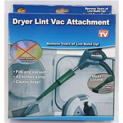 NEW DRYER LINT VAC ATTACHMENT, FITS ANY VACUUM