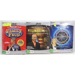 3-PACK OF NEW DVD GAMES - HOUSEHOLD