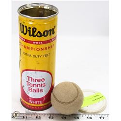 VINTAGE WILSON EXTRA DUTY FELT TENNIS BALLS W/ TIN