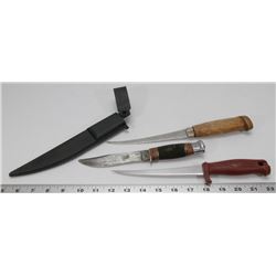 LOT OF 3 KNIVES.