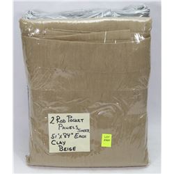 2 ROD POCKET PANELS 51" X 84" SOLD WITH