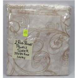 2 ROD POCKET PANELS 38" X 84"