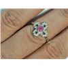Image 1 : SILVER RUBY FLOWER SHAPED RING SIZE 6