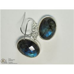 SILVER LARGE LABRADORITE EARRINGS