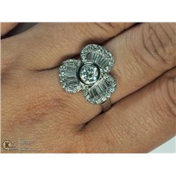 SILVER GENUINE STONES RING SIZE 8.25