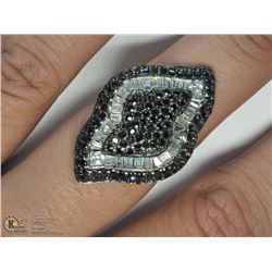 SILVER GENUINE STONES RING SIZE 6