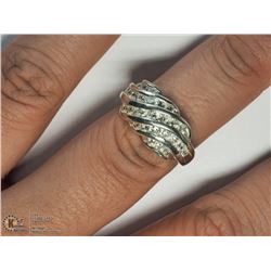 SILVER GENUINE STONE RING SIZE 5.75