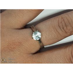 SILVER GENUINE STONE RING SIZE 6.5