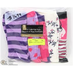 5 PACK OF LADIES CREW SOCKS