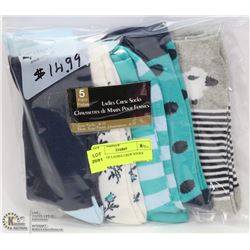 5 PACK OF LADIES CREW SOCKS