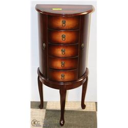 40 INCH HIGH SOLID WOOD JEWELRY STAND W CONTENTS