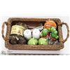 Image 1 : BASKET OF ESTATE COLLECTIBLES, INCLUDING TINS,