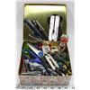 Image 1 : TIN BOX OF MULTI TOOLS, SCISSORS, LIGHTERS & MORE