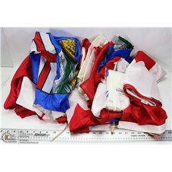 BOX FULL OF CANADIAN AND PROVINCIAL FLAGS