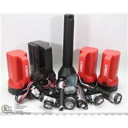 BOX OF ASSORTED FLASHLIGHTS AND HEADLAMPS