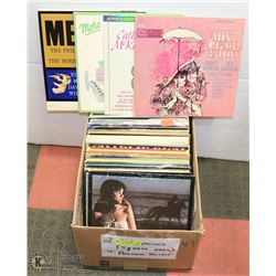 BOX OF LPS INCLUDING: JOHNNY MATHIS, LINDA