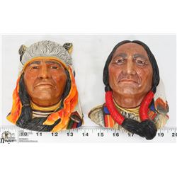 CRAZY HORSE + SITTING BULL CHALKWARE HEADS