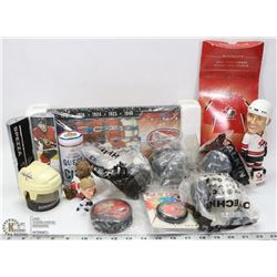 LOT OF VINTAGE AND NEW HOCKEY COLLECTIBLES