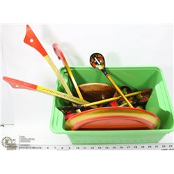 29PC RUSSIAN KHOKHLOMA  HAND PAINTED TABLEWARE