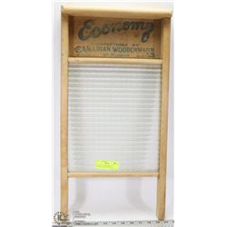 VINTAGE WASHBOARD 12X23, ECONOMY CANADIAN WOOD