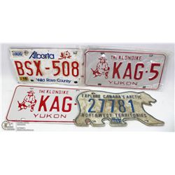 FLAT OF VINTAGE LICENSE PLATES, INCLUDES NWT POLAR