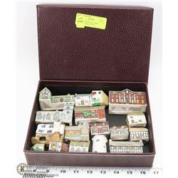 LOT OF 17 WADE ENGLAND PORCELAIN BUILDINGS