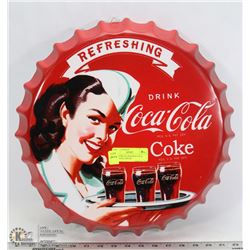 LARGE METAL HANGING COCA COLA WALL DÉCOR