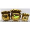 Image 1 : 3 PIECE BRASS PLANTER SET
