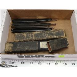 ESTATE FLAT OF ANTIQUE STRAIGHT RAZORS