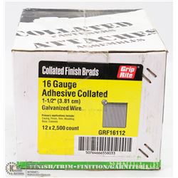 CASE OF COLLATED FINISH BRADS 16B GAUGE
