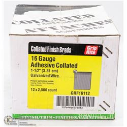 CASE OF COLLATED FINISH BRADS 16B GAUGE