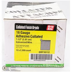 CASE OF COLLATED FINISH BRADS 16B GAUGE
